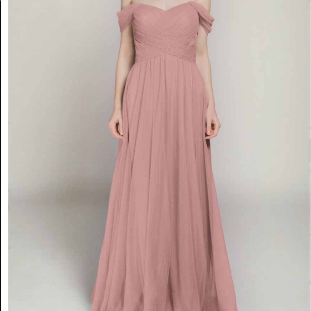 Tulle & Chantilly Off Shoulder Bridesmaid Dress